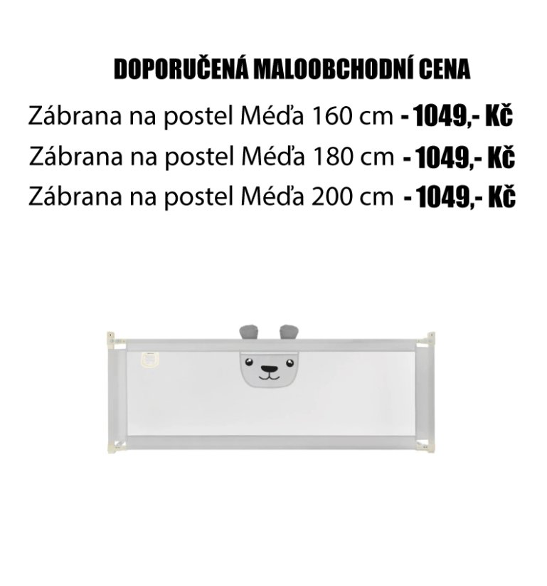 Zábrana na postel Méďa 180 cm