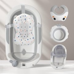 Silikonová vanička PupyHou s příslušenství 7 dílů - šedá
