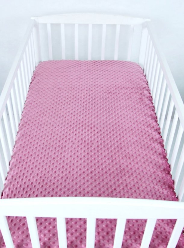 Prostěradlo do postýlky 60 x 120 cm - Minky / Bordo